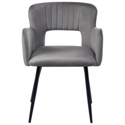 Beliani Set Of 2 Dining Chairs Sanilac Velvet Grey - thumbnail 5