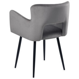 Beliani Set Of 2 Dining Chairs Sanilac Velvet Grey - thumbnail 6