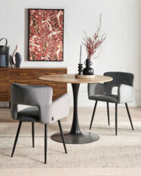 Beliani Set Of 2 Dining Chairs Sanilac Velvet Grey - thumbnail 2