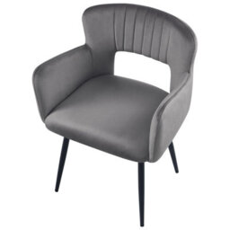 Beliani Set Of 2 Dining Chairs Sanilac Velvet Grey - thumbnail 7