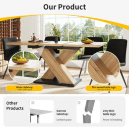Btm Extendable Dining Table 119 To 158.5Cm Kitchen Table With Internal Insert Wood Finish For Kitchen And Living Room - thumbnail 7