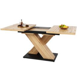 Btm Extendable Dining Table 119 To 158.5Cm Kitchen Table With Internal Insert Wood Finish For Kitchen And Living Room - thumbnail 9