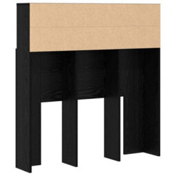 Berkfield Headboard Cabinet With Shelf Black Oak Engineered Wood - thumbnail 7