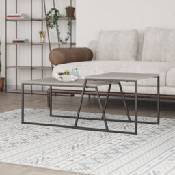 Decortie Pal Modern Coffee Table 88Cm Multipurpose Open Shelf Mocha Grey Living Room H 38Cm - thumbnail 1