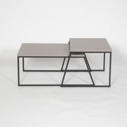 Decortie Pal Modern Coffee Table 88Cm Multipurpose Open Shelf Mocha Grey Living Room H 38Cm - thumbnail 4