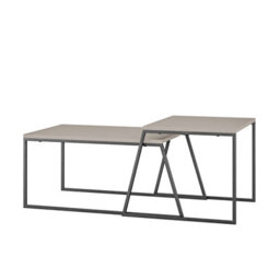 Decortie Pal Modern Coffee Table 88Cm Multipurpose Open Shelf Mocha Grey Living Room H 38Cm - thumbnail 2