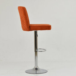 Lakeland Furniture Penwith Orange Fabric Chrome Fixed Base Bar Stool - thumbnail 4