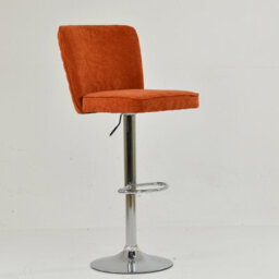 Lakeland Furniture Penwith Orange Fabric Chrome Fixed Base Bar Stool - thumbnail 3