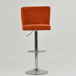 Lakeland Furniture Penwith Orange Fabric Chrome Fixed Base Bar Stool - thumbnail 6