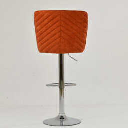 Lakeland Furniture Penwith Orange Fabric Chrome Fixed Base Bar Stool - thumbnail 5