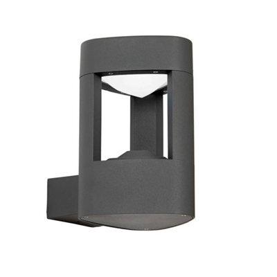 Luminosa Lighting Luminosa Tribeca 1 Light Outdoor Wall Light Frosted Acrylic, Dark Grey Paint Ip54