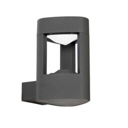 Luminosa Lighting Luminosa Tribeca 1 Light Outdoor Wall Light Frosted Acrylic, Dark Grey Paint Ip54