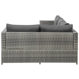 Beliani Garden Corner Sofa With Table 4 Seater Avola Left Hand Pe Rattan Grey - thumbnail 7