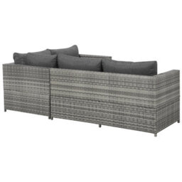 Beliani Garden Corner Sofa With Table 4 Seater Avola Left Hand Pe Rattan Grey - thumbnail 8