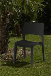 Urbn-Garden 82Cm Height Modern Garden Plastic Chair Set Patio Outdoor Furniture Black - thumbnail 2