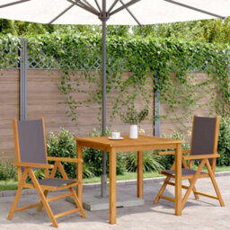 Garden Chairs 2 Pcs Anthracite Solid Wood Acacia And Fabric - thumbnail 3