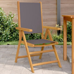 Garden Chairs 2 Pcs Anthracite Solid Wood Acacia And Fabric - thumbnail 1