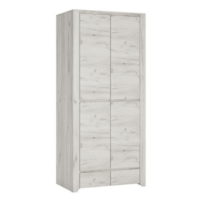 Furniture To Go Angel 2 Door 2 Drawer Fitted Wardrobe In White Craft Oak - image 1