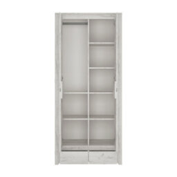 Furniture To Go Angel 2 Door 2 Drawer Fitted Wardrobe In White Craft Oak - thumbnail 3