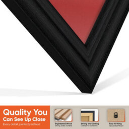 "30X17"" Black Classic Vinyl Record Frame With Crimson Mount For 12 Inch Lp Album Cover & Disc - Ak Frames" - thumbnail 3