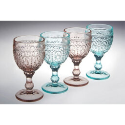 Orsina Elegant Set Of Four Pink And Blue Glasses, Practical Champagne Glasses, Durable Drink Glasses For House - thumbnail 2