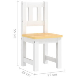 Walplus 4 Piece Children Table And Chair Set White And Beige Mdf - thumbnail 8