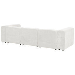 Beliani Modular Sofa 3 Seater Falsterbo Corduroy Off-White - thumbnail 6
