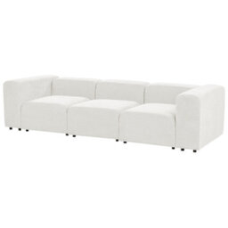 Beliani Modular Sofa 3 Seater Falsterbo Corduroy Off-White - thumbnail 5