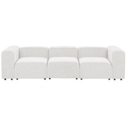 Beliani Modular Sofa 3 Seater Falsterbo Corduroy Off-White - thumbnail 4