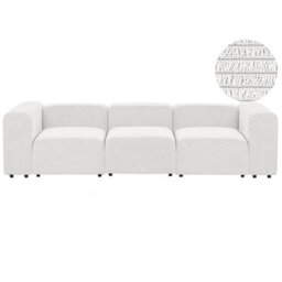 Beliani Modular Sofa 3 Seater Falsterbo Corduroy Off-White - thumbnail 1