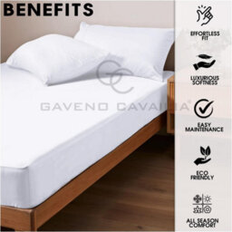Gc Gaveno Cavailia Plain Dyed Fitted Bedsheet Single White Super Soft & Comfy Non Iron Fitted Sheet - thumbnail 4