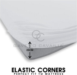 Gc Gaveno Cavailia Plain Dyed Fitted Bedsheet Single White Super Soft & Comfy Non Iron Fitted Sheet - thumbnail 2