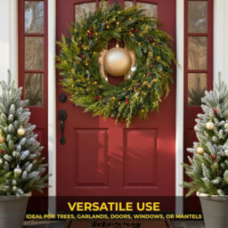 Shatchi 25Cm Cream Glitter Christmas Bauble - Christmas Tree & Home Décor Ornament - thumbnail 5
