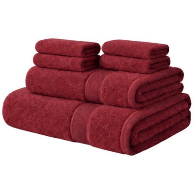 Aten Homeware Cranberry Egyptian Cotton Bath Hand & Face Towels -  6 Piece Set - image 1