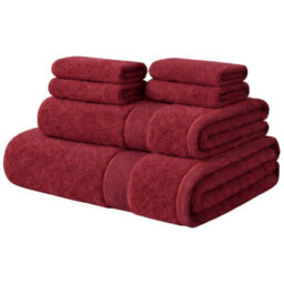 Aten Homeware Cranberry Egyptian Cotton Bath Hand & Face Towels -  6 Piece Set - thumbnail 1