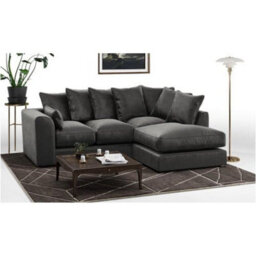 Sofaselectionuk Ltd Plush Velvet 4 Seater Right Hand Corner Sofa In Blue Colour - thumbnail 4