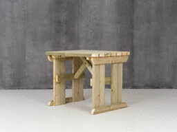 Arbor Garden Solutions Wooden Garden Table, Hollies Rounded Outdoor Pinic Dining Desk (3Ft, Natural Finish) - thumbnail 4