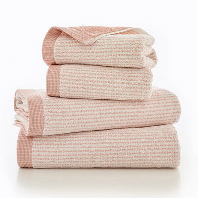The Lyndon Company Willow Weave Stripe Pink Hand Towel