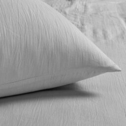 Velosso Silver Washed Linen Look Duvet Cover And Pillowcase Set Super King