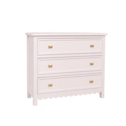 Melody Maison Large Scalloped 3 Drawer Chest Of Drawers - Staunton Pink Range - thumbnail 9