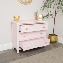 Melody Maison Large Scalloped 3 Drawer Chest Of Drawers - Staunton Pink Range - thumbnail 3
