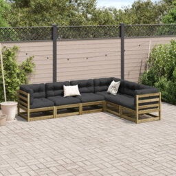 Berkfield 6 Piece Garden Sofa Set Impregnated Wood Pine - thumbnail 3
