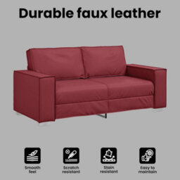 Vidaxl Sofa Chair Wine Red 180 X 78 X 84 Cm Artificial Leather - thumbnail 7