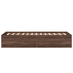 Berkfield Bed Frame Without Mattress Brown Oak 75X190 Cm Small Single Engineered Wood - thumbnail 5