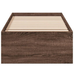 Berkfield Bed Frame Without Mattress Brown Oak 75X190 Cm Small Single Engineered Wood - thumbnail 4