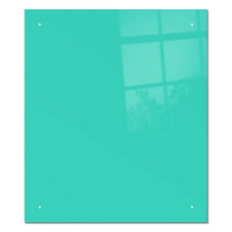 60 X 60Cm Aqua Marine Glass Kitchen Splashback Splatter Screen Pre Drilled Holes Wall Hanging Fixings Included - thumbnail 2