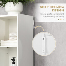 Kleankin 5-Tier Modern Tall Bathroom Cabinet With Adjustable Shelves White - thumbnail 7