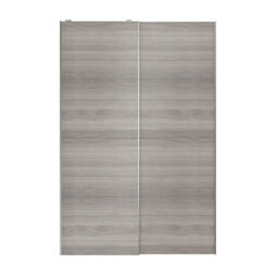 GoodHome Atomia Contemporary Panelled Non-Mirrored Matt Grey Oak Effect 2 Door Sliding Wardrobe Door Kit (H)2250mm (W)1500mm - thumbnail 1