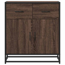 Berkfield Sideboard Brown Oak 68X35X76 Cm Engineered Wood And Metal - thumbnail 4