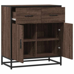 Berkfield Sideboard Brown Oak 68X35X76 Cm Engineered Wood And Metal - thumbnail 7